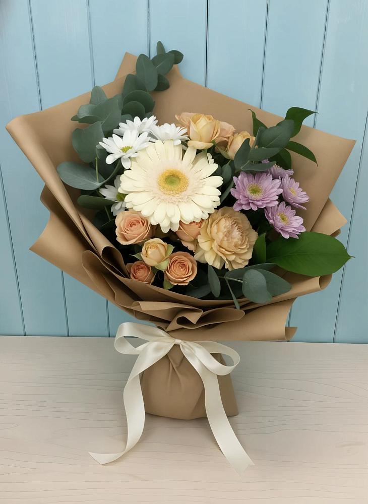 Букет цветов из: Герберы и Хризантемы в Ольгинской Краснодарского края
