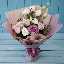 Букет цветов из:  Розы и Лизиантусы в Ольгинской Краснодарского края