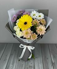 Букет цветов из:  Розы, Герберы и Хризантемы в Ольгинской Краснодарского края
