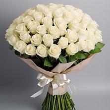 Букет 101 беля роза Белоснежка в Ольгинской Краснодарского края
