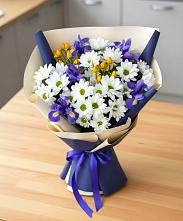 Букет цветов из:  Розы, Ирисы и Хризантемы #REPLACE_PRED# Ольгинской Краснодарского края