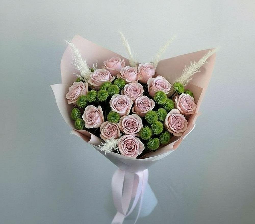 Букет цветов из: Розы и Хризантемы в Ольгинской Краснодарского края