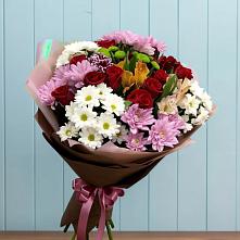 Букет цветов из:  Розы, Хризантемы и Альстромерии #REPLACE_PRED# Ольгинской Краснодарского края