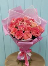 Букет 15 Розовых роз Равель #REPLACE_PRED# Ольгинской Краснодарского края