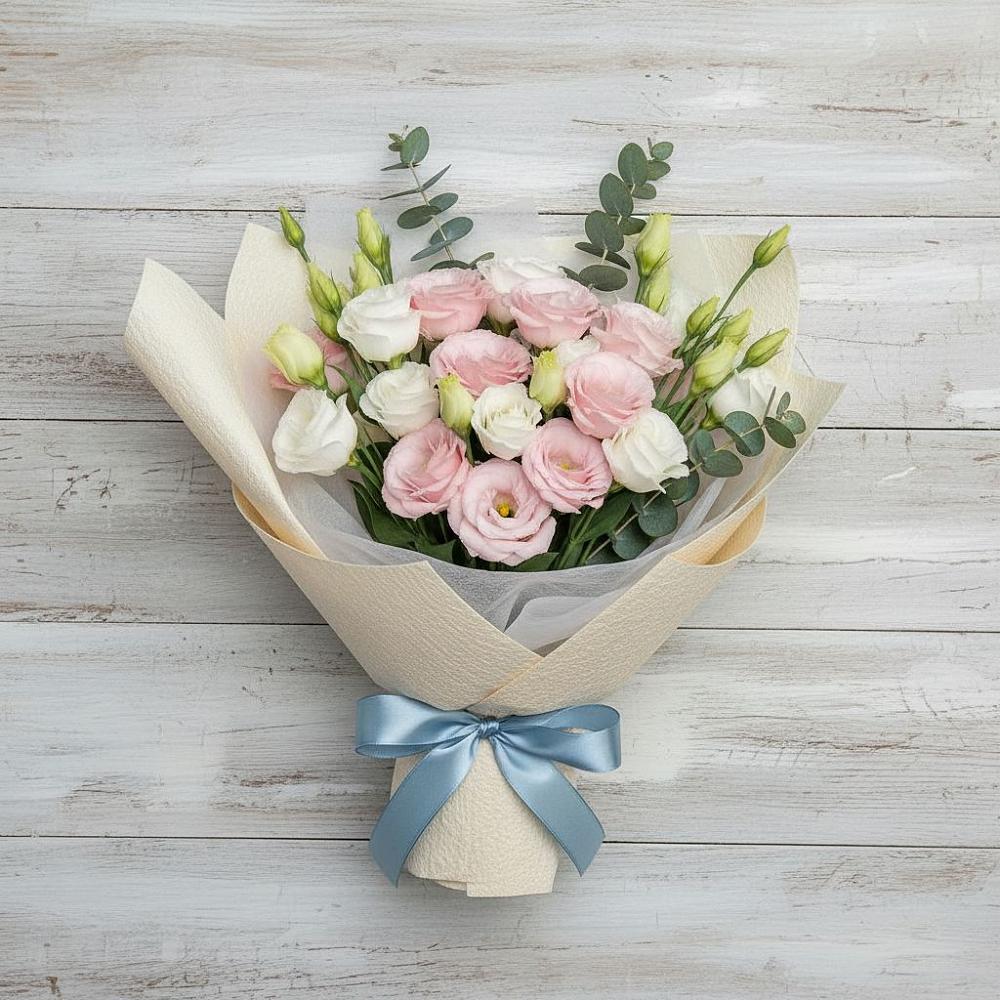 Букет цветов из: Лизиантусы в Ольгинской Краснодарского края